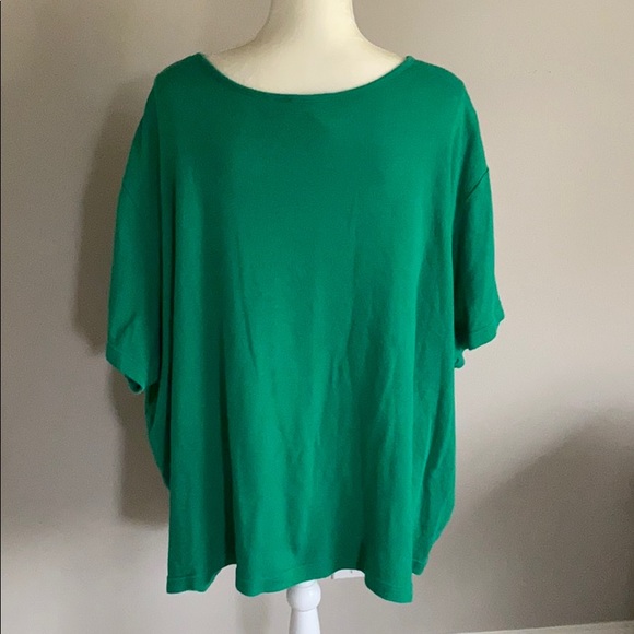 Quacker Factory Top Green Sequin Top Blouse Sz 3X - Picture 4 of 6